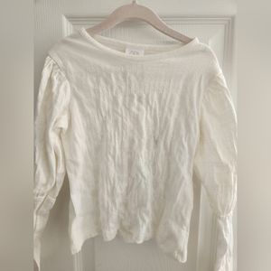 NWT Zara Girls Crinkle Long Sleeve Shirt size 6